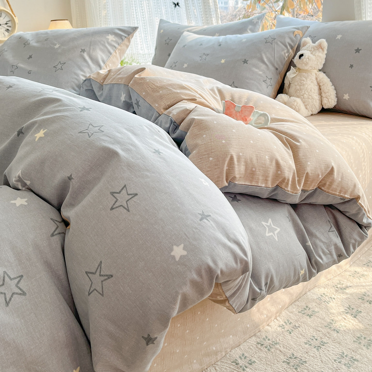 91家纺网 家纺一手货源 找家纺 吉象家纺 2026春夏新款全棉印花四件套第二批 暮落星