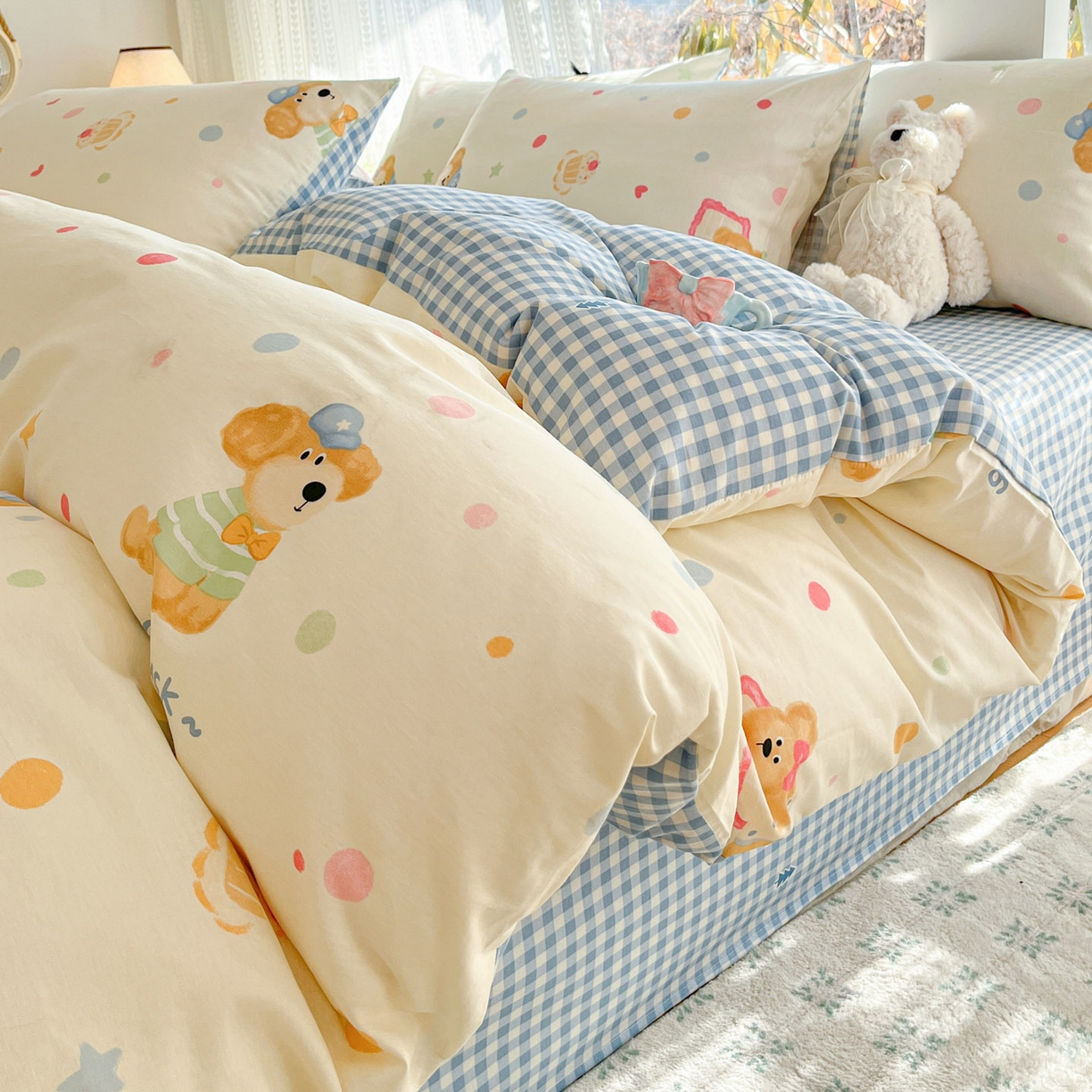 91家纺网 家纺一手货源 找家纺 吉象家纺 2026春夏新款全棉印花四件套第二批 童梦乐园