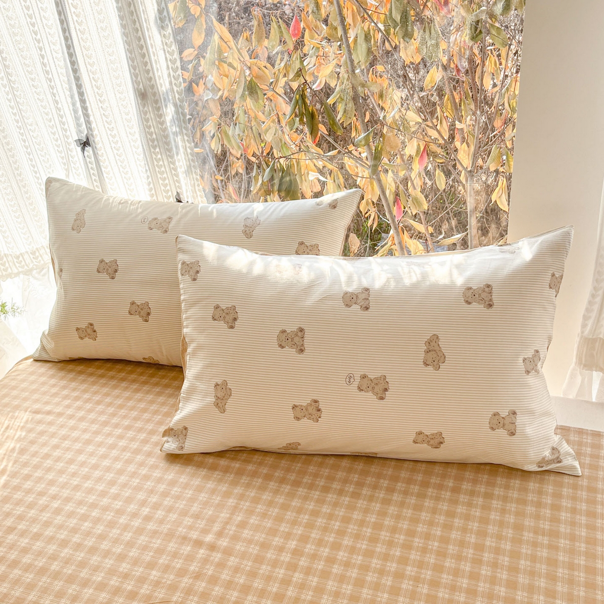 91家纺网 家纺一手货源 找家纺 吉象家纺 2026春夏新款全棉印花四件套第二批 小熊碎梦町