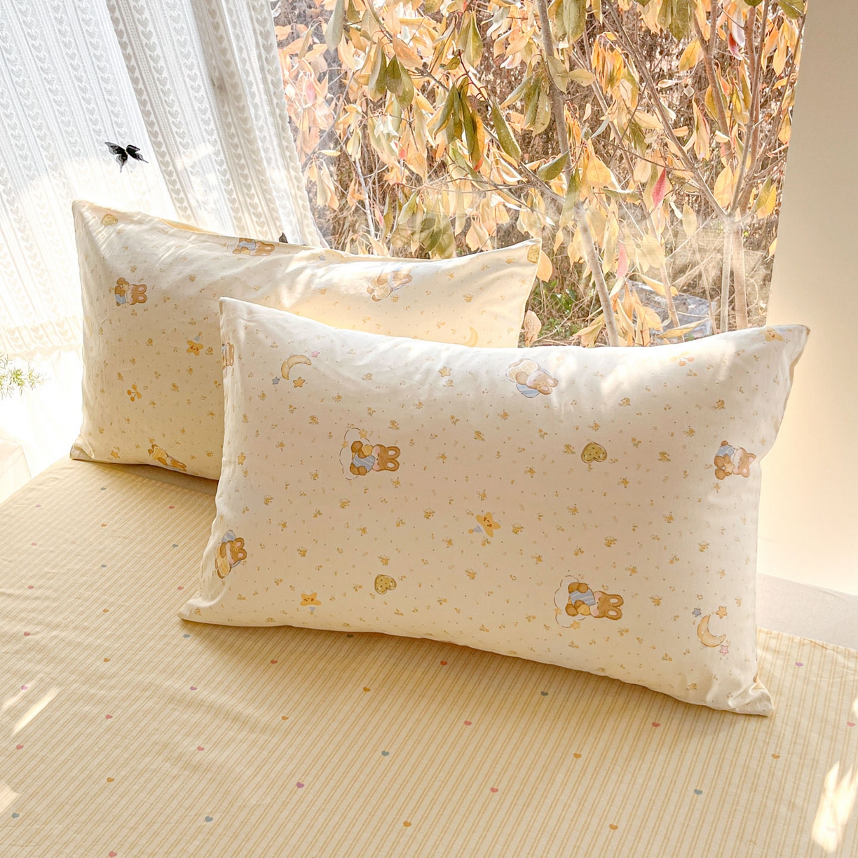 91家纺网 家纺一手货源 找家纺 吉象家纺 2026春夏新款全棉印花四件套第二批 星点兔语