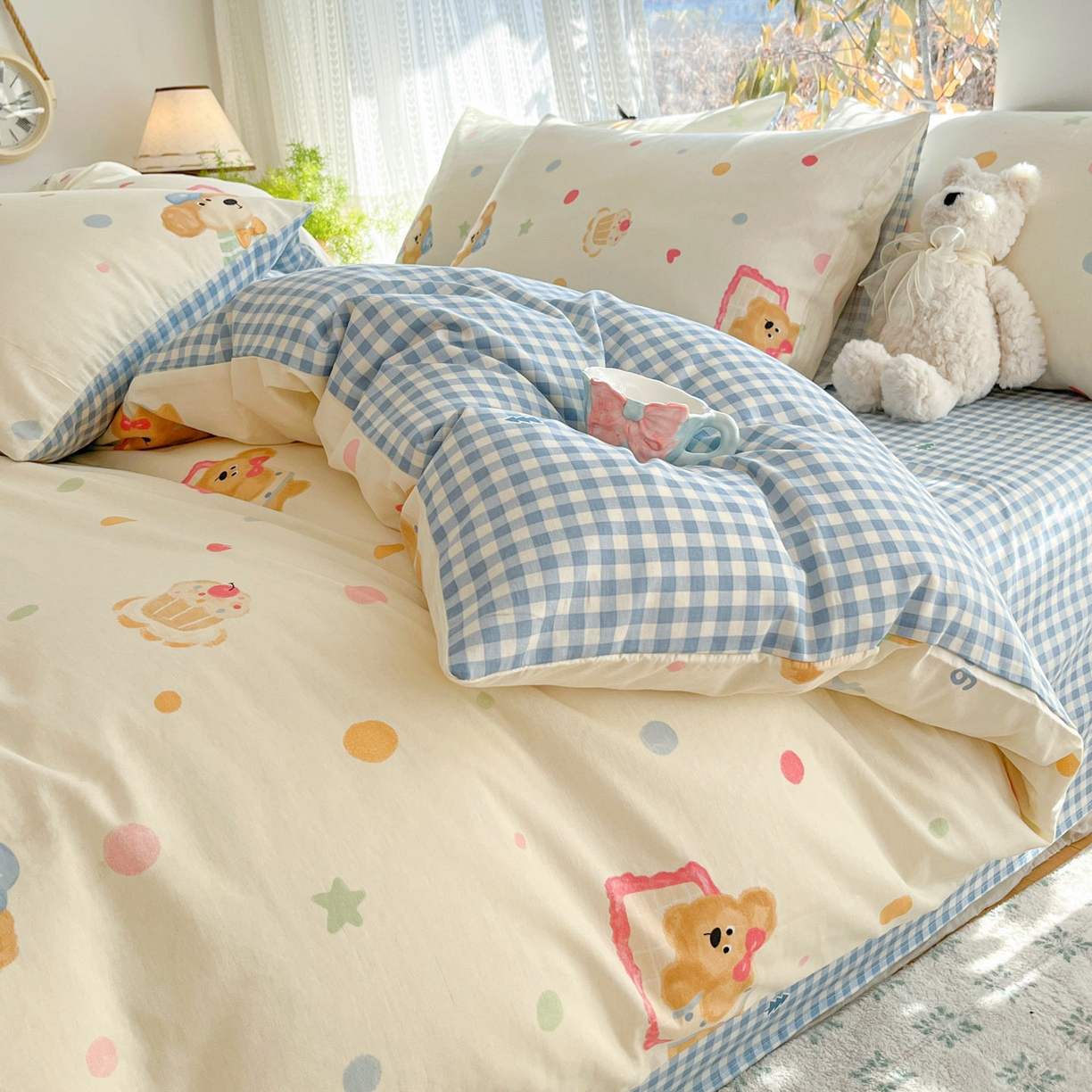 91家纺网 家纺一手货源 找家纺 吉象家纺 2026春夏新款全棉印花四件套第二批 童梦乐园