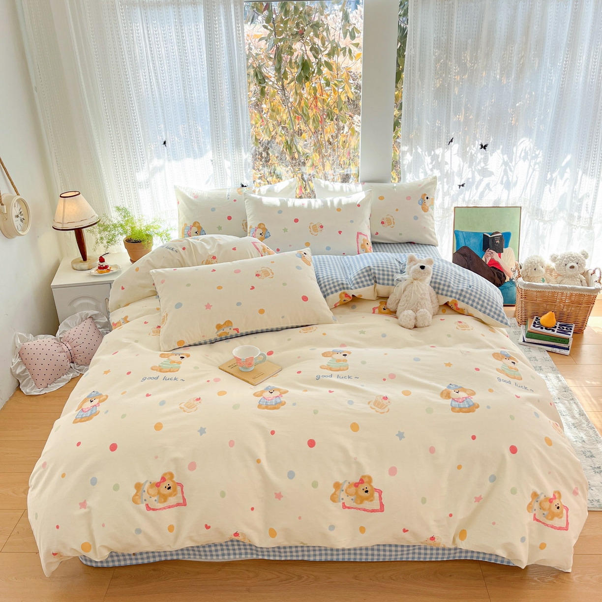 91家纺网 家纺一手货源 找家纺 吉象家纺 2026春夏新款全棉印花四件套第二批 童梦乐园