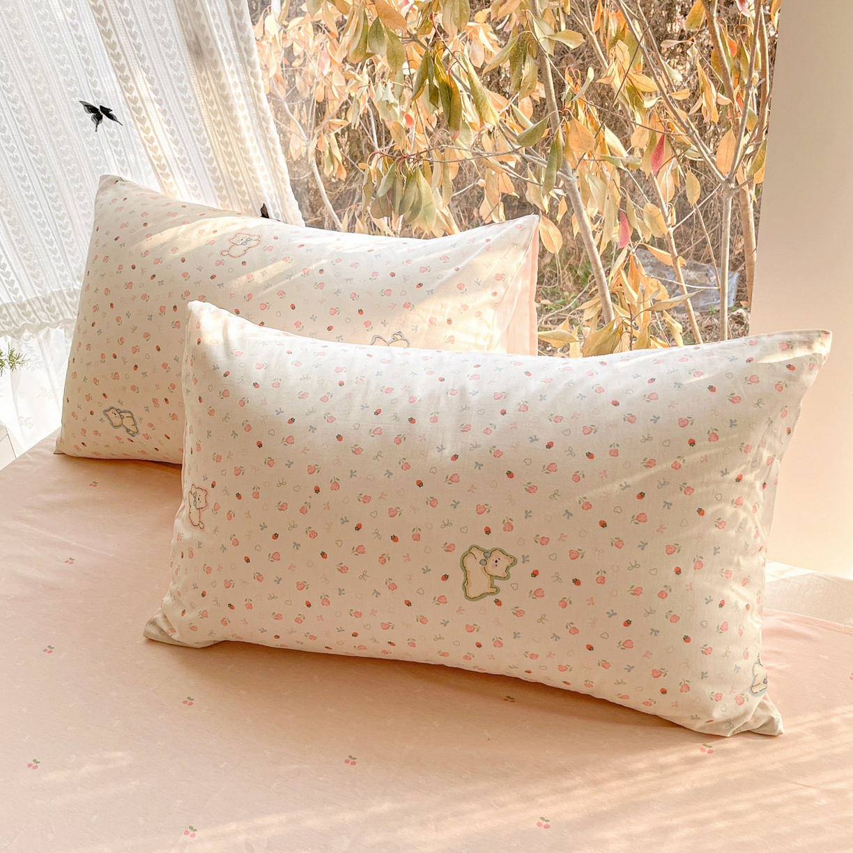 91家纺网 家纺一手货源 找家纺 吉象家纺 2026春夏新款全棉印花四件套第二批 玫瑰小狗