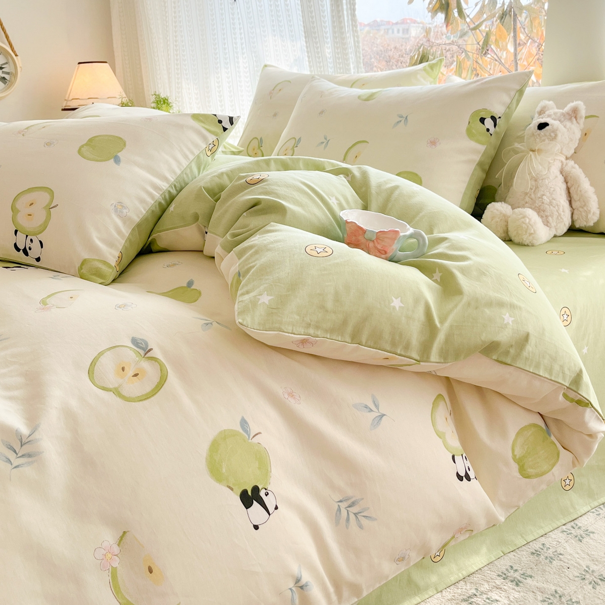 91家纺网 家纺一手货源 找家纺 吉象家纺 2026春夏新款全棉印花四件套第二批 果味小森林