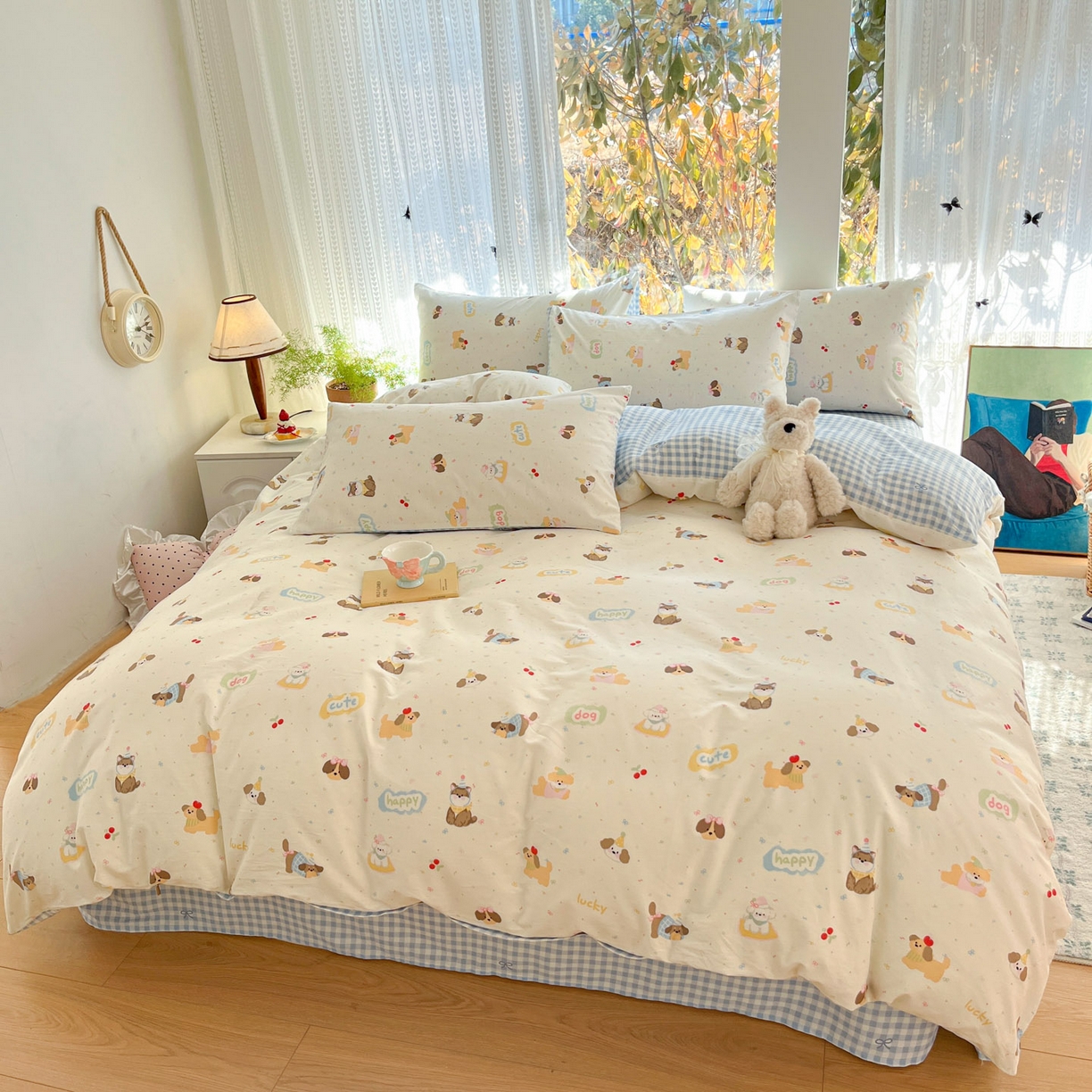 91家纺网 家纺一手货源 找家纺 吉象家纺 2026春夏新款全棉印花四件套第二批 春日萌宠