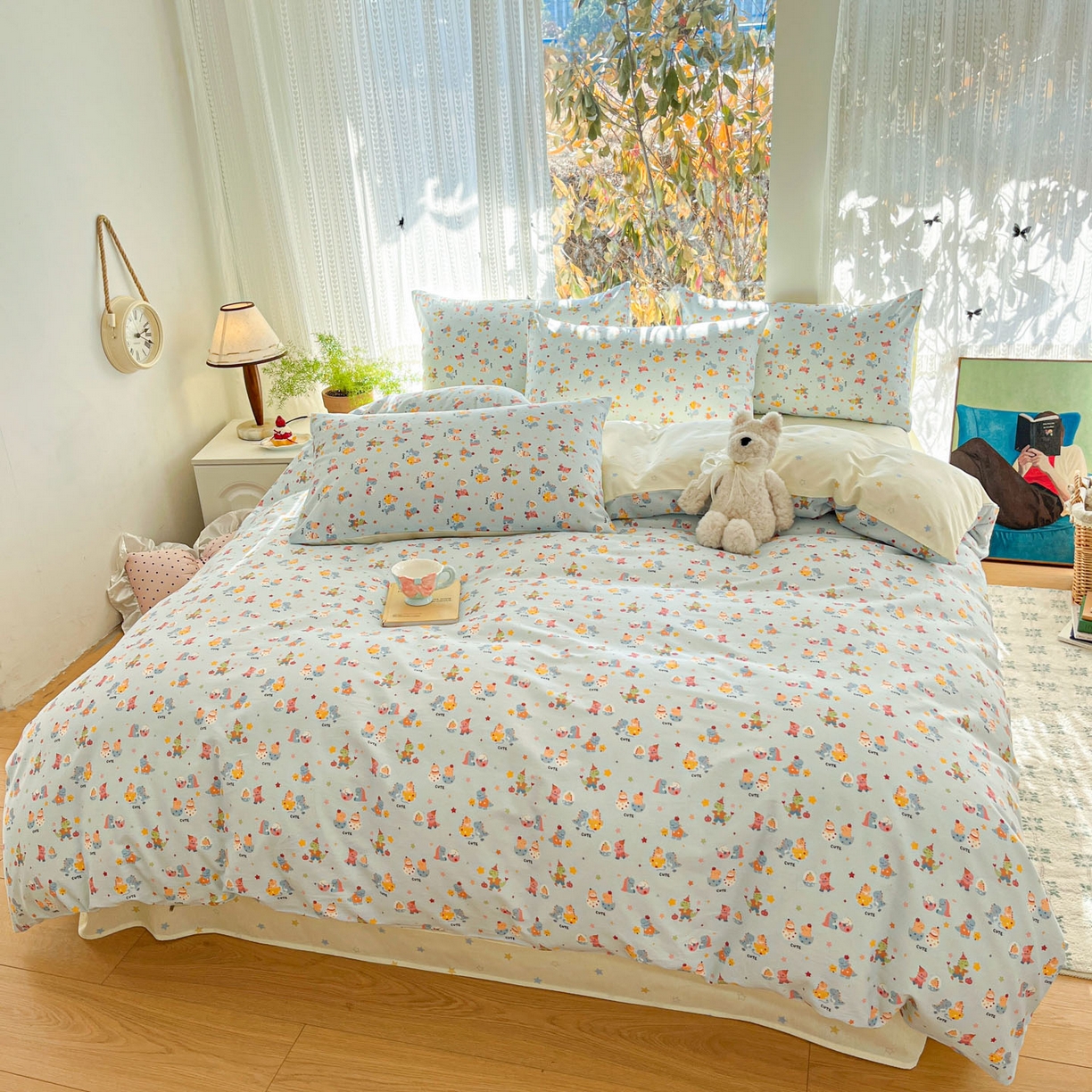 91家纺网 家纺一手货源 找家纺 吉象家纺 2026春夏新款全棉印花四件套第二批 恐龙派对