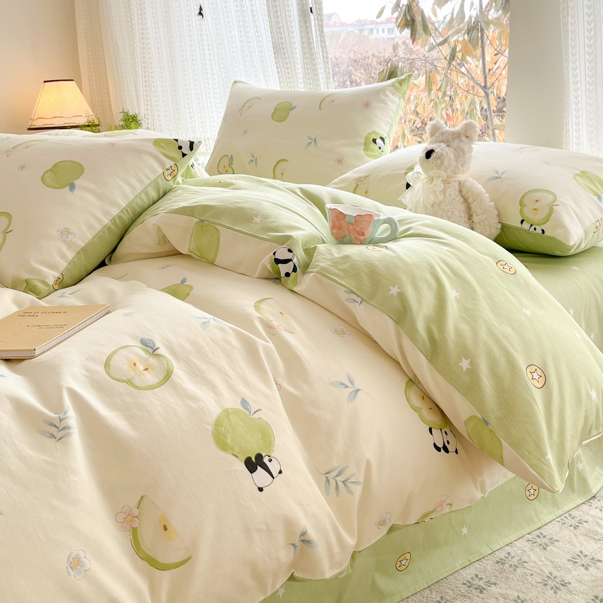 91家纺网 家纺一手货源 找家纺 吉象家纺 2026春夏新款全棉印花四件套第二批 果味小森林