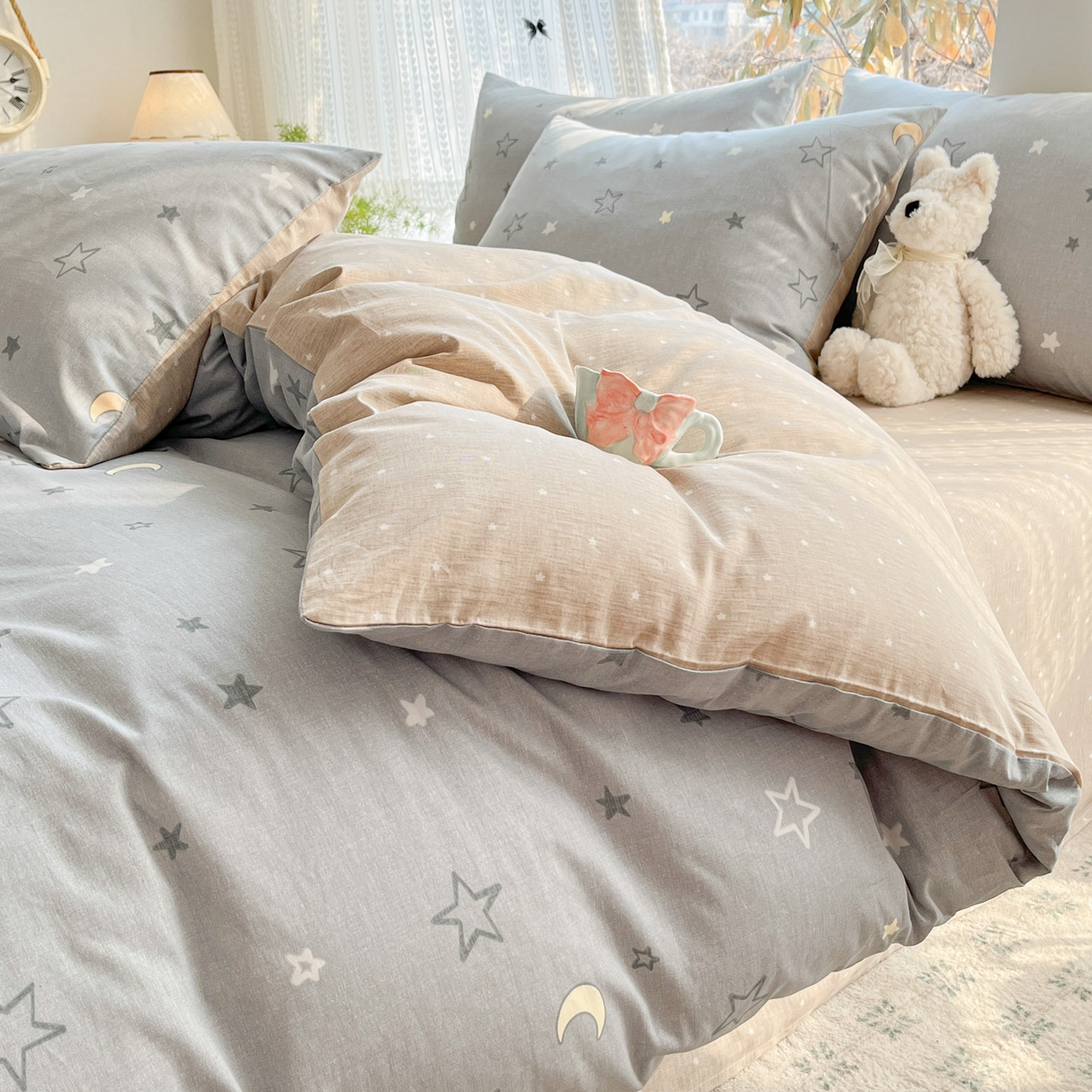 91家纺网 家纺一手货源 找家纺 吉象家纺 2026春夏新款全棉印花四件套第二批 暮落星