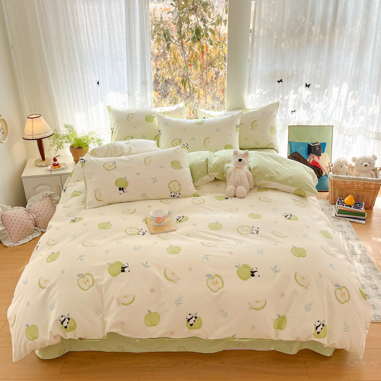 91家纺网 家纺一手货源 找家纺 吉象家纺 2026春夏新款全棉印花四件套第二批 果味小森林