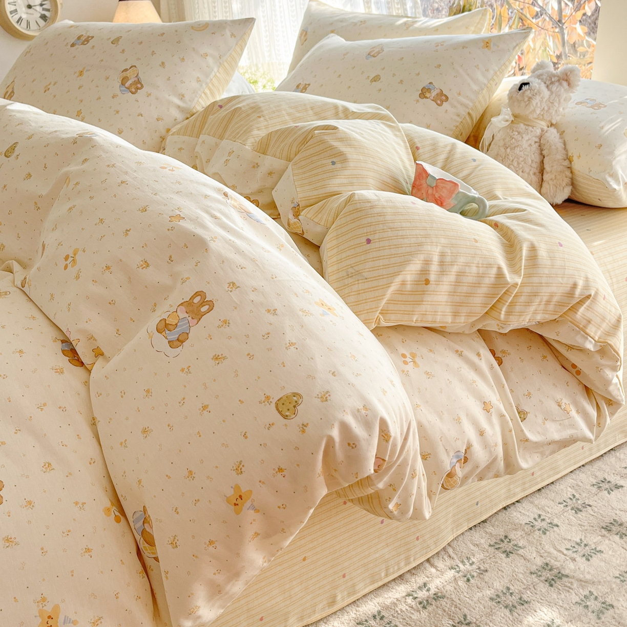 吉象家纺 2026春夏新款全棉印花四件套第二批 星点兔语