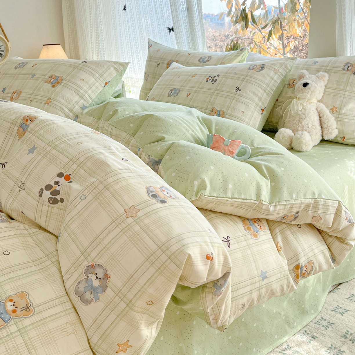 91家纺网 家纺一手货源 找家纺 吉象家纺 2026春夏新款全棉印花四件套第二批 星梦伙伴