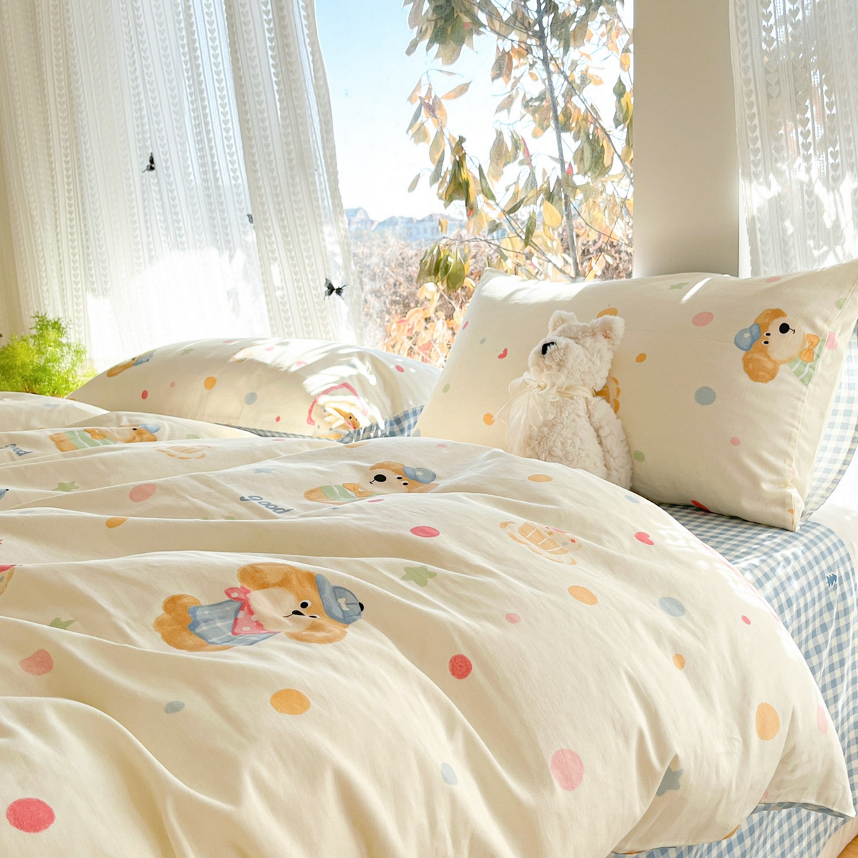 91家纺网 家纺一手货源 找家纺 吉象家纺 2026春夏新款全棉印花四件套第二批 童梦乐园