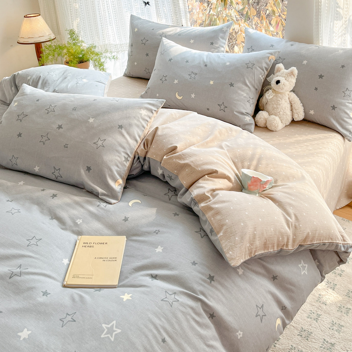 91家纺网 家纺一手货源 找家纺 吉象家纺 2026春夏新款全棉印花四件套第二批 暮落星