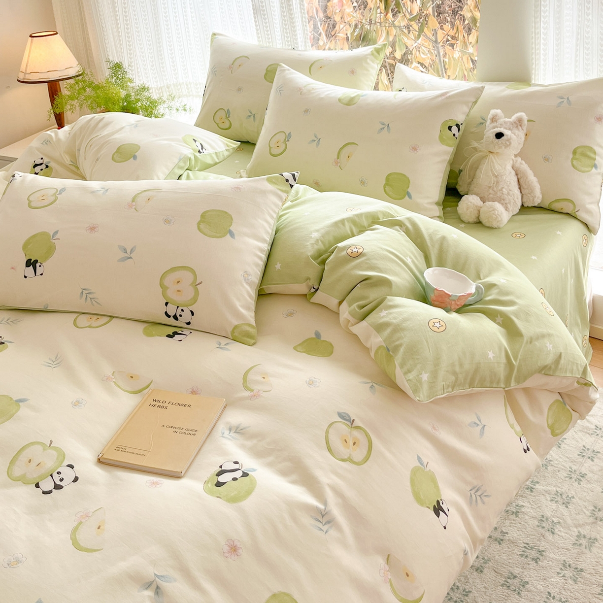 91家纺网 家纺一手货源 找家纺 吉象家纺 2026春夏新款全棉印花四件套第二批 果味小森林