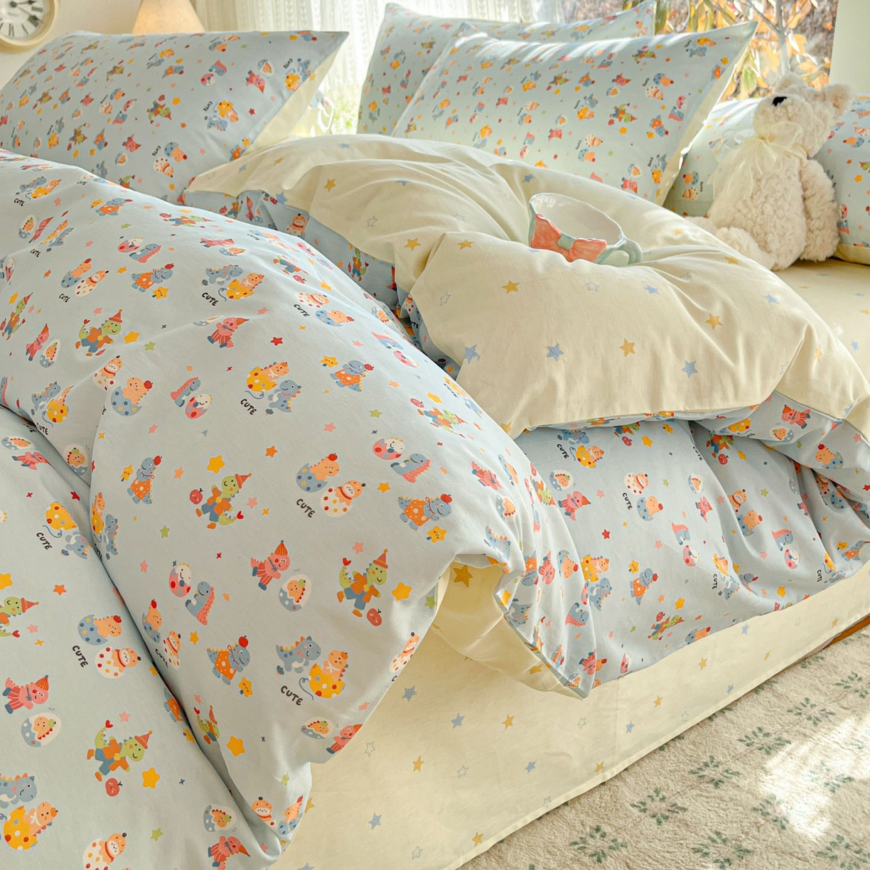 吉象家纺 2026春夏新款全棉印花四件套第二批 恐龙派对