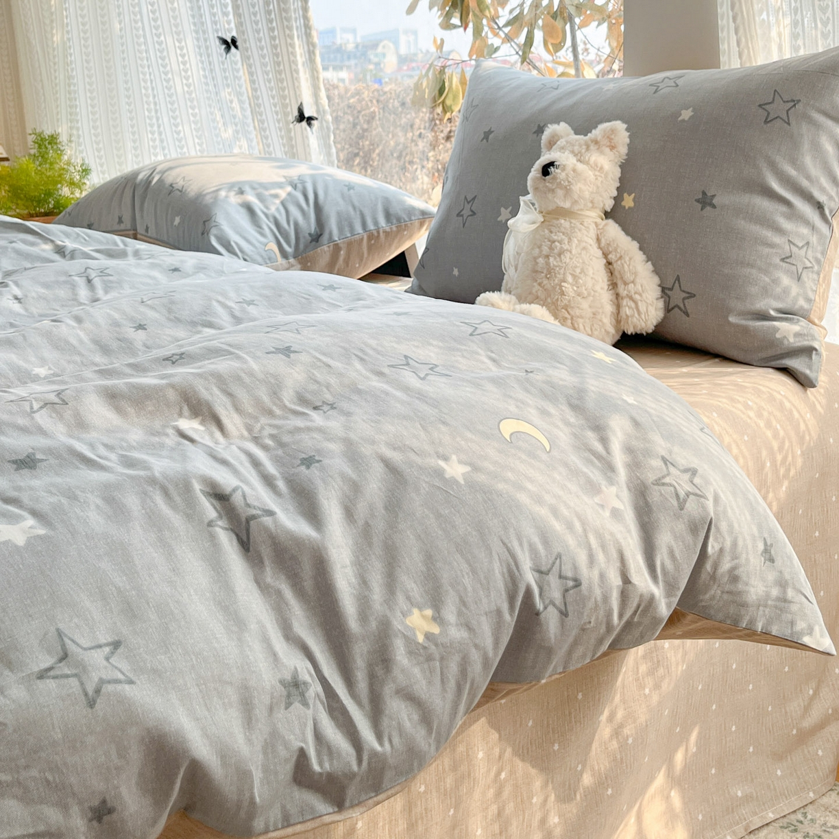 91家纺网 家纺一手货源 找家纺 吉象家纺 2026春夏新款全棉印花四件套第二批 暮落星