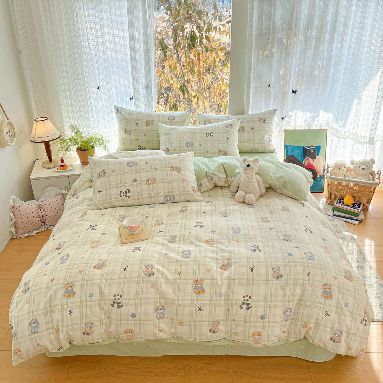 91家纺网 家纺一手货源 找家纺 吉象家纺 2026春夏新款全棉印花四件套第二批 星梦伙伴