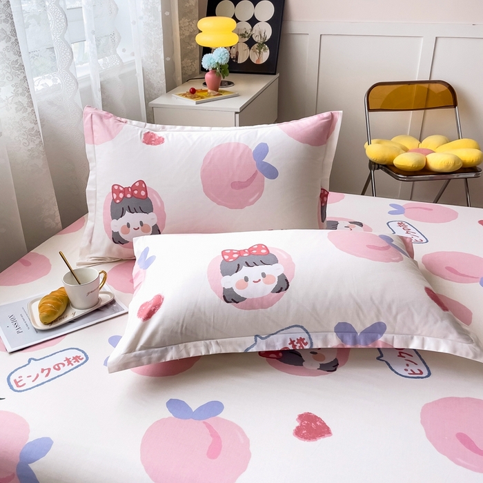 91家纺网 家纺一手货源 找家纺 （总）翎盈家纺 2026新款卡通小清新全棉纯棉枕套成人学生儿童枕头套