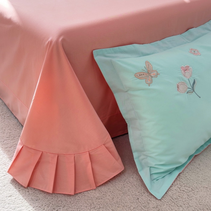 91家纺网 家纺一手货源 找家纺 （总）铭博家纺 2026新款13372新款100%全棉刺绣工艺款四件套-蝶舞玫瑰系列