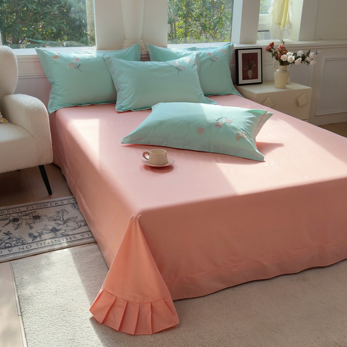 91家纺网 家纺一手货源 找家纺 （总）铭博家纺 2026新款13372新款100%全棉刺绣工艺款四件套-蝶舞玫瑰系列