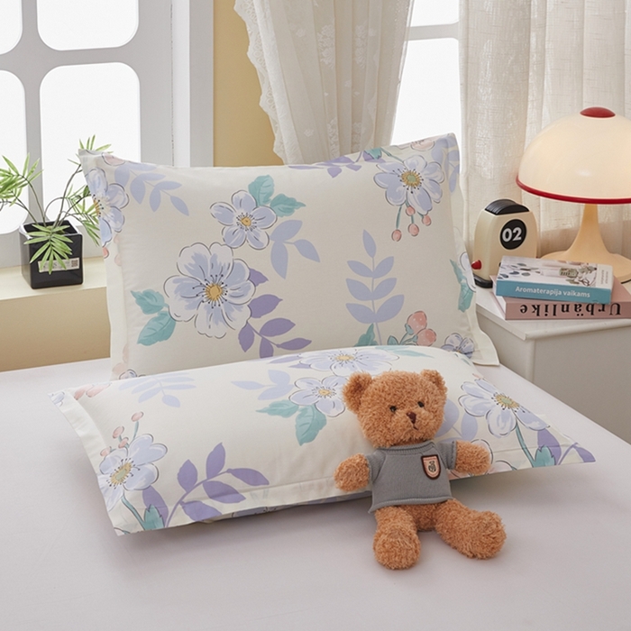 91家纺网 家纺一手货源 找家纺 （总）翎盈家纺 2026新款卡通小清新全棉纯棉枕套成人学生儿童枕头套