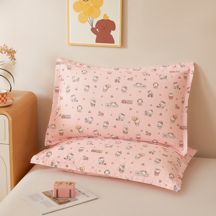 91家纺网 家纺一手货源 找家纺 （总）翎盈家纺 2026新款卡通小清新全棉纯棉枕套成人学生儿童枕头套