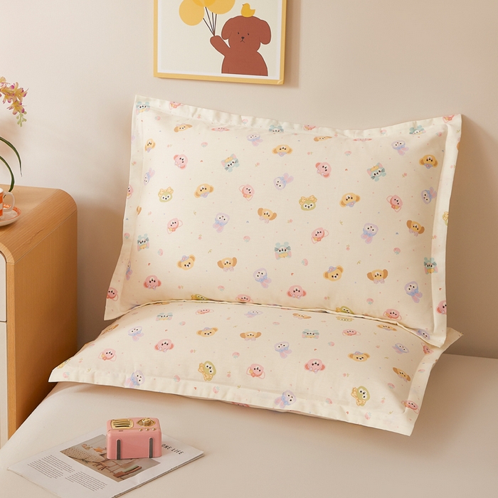 91家纺网 家纺一手货源 找家纺 （总）翎盈家纺 2026新款卡通小清新全棉纯棉枕套成人学生儿童枕头套