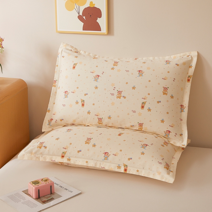 91家纺网 家纺一手货源 找家纺 （总）翎盈家纺 2026新款卡通小清新全棉纯棉枕套成人学生儿童枕头套