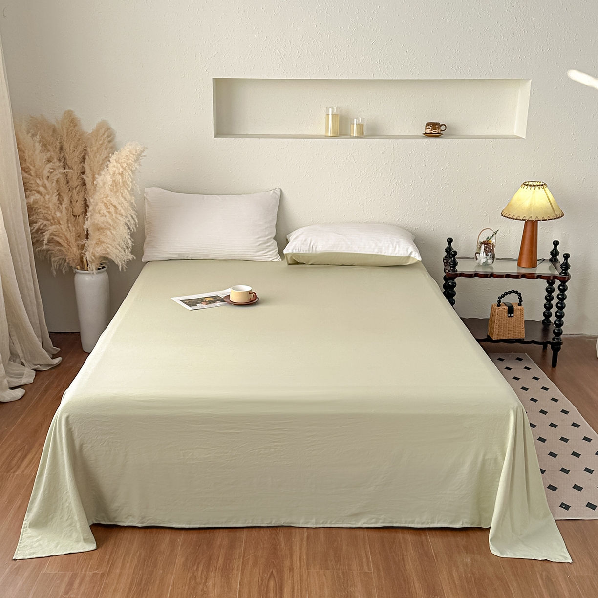 91家纺网 家纺一手货源 找家纺 尊妙被业 2026新款良品条白100%新疆棉花夏被 良品条白+绿