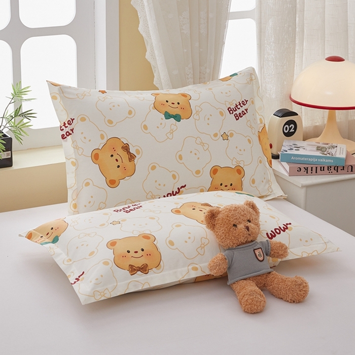 91家纺网 家纺一手货源 找家纺 （总）翎盈家纺 2026新款卡通小清新全棉纯棉枕套成人学生儿童枕头套