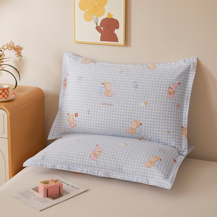 91家纺网 家纺一手货源 找家纺 （总）翎盈家纺 2026新款卡通小清新全棉纯棉枕套成人学生儿童枕头套