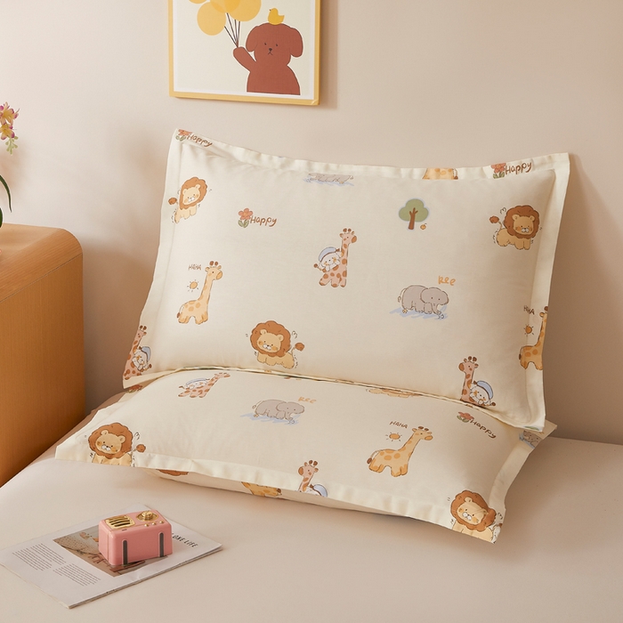 91家纺网 家纺一手货源 找家纺 （总）翎盈家纺 2026新款卡通小清新全棉纯棉枕套成人学生儿童枕头套