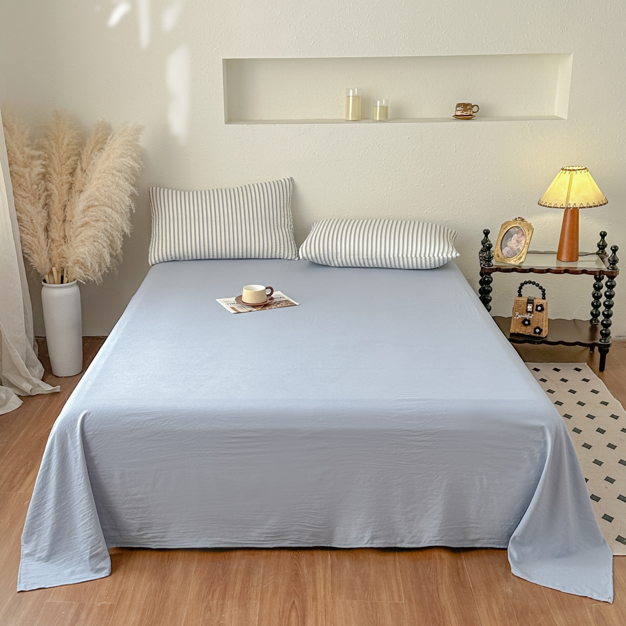 91家纺网 家纺一手货源 找家纺 尊妙被业 2026新款彩条色织棉花被被子被芯 良品色织 彩条兰