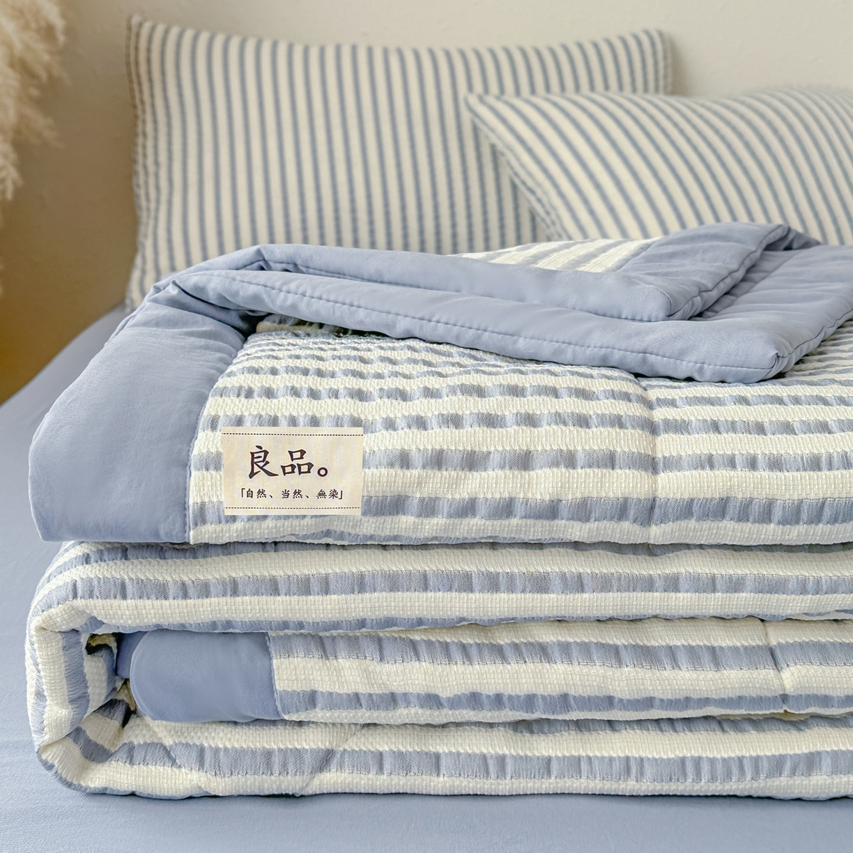 91家纺网 家纺一手货源 找家纺 尊妙被业 2026新款彩条色织棉花被被子被芯 良品色织 彩条兰