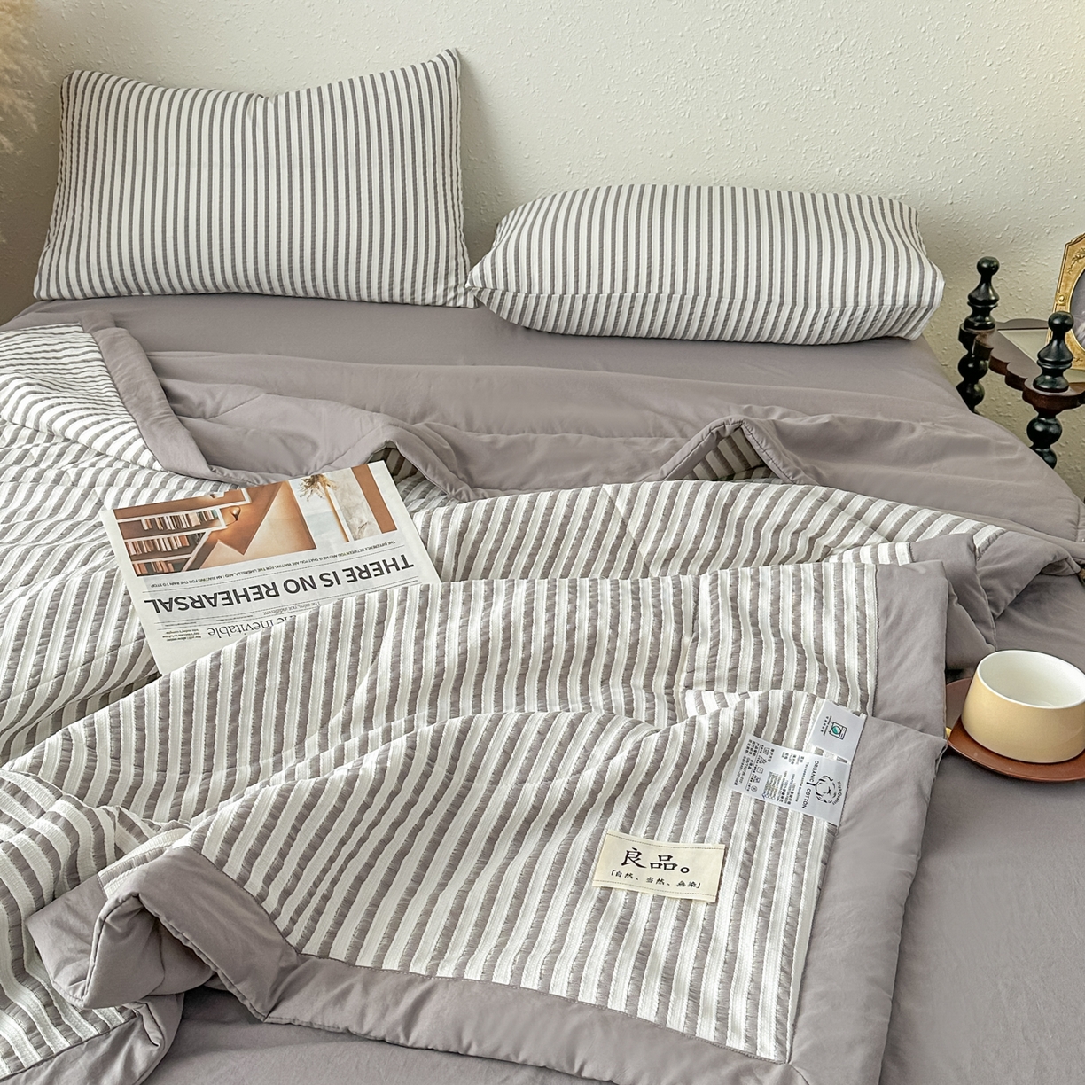 91家纺网 家纺一手货源 找家纺 尊妙被业 2026新款彩条色织棉花被被子被芯 良品色织 彩条卡