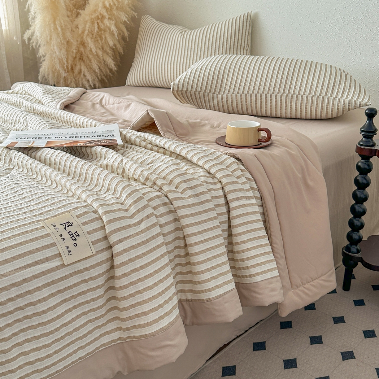 91家纺网 家纺一手货源 找家纺 尊妙被业 2026新款彩条色织棉花被被子被芯 良品色织 彩条棕