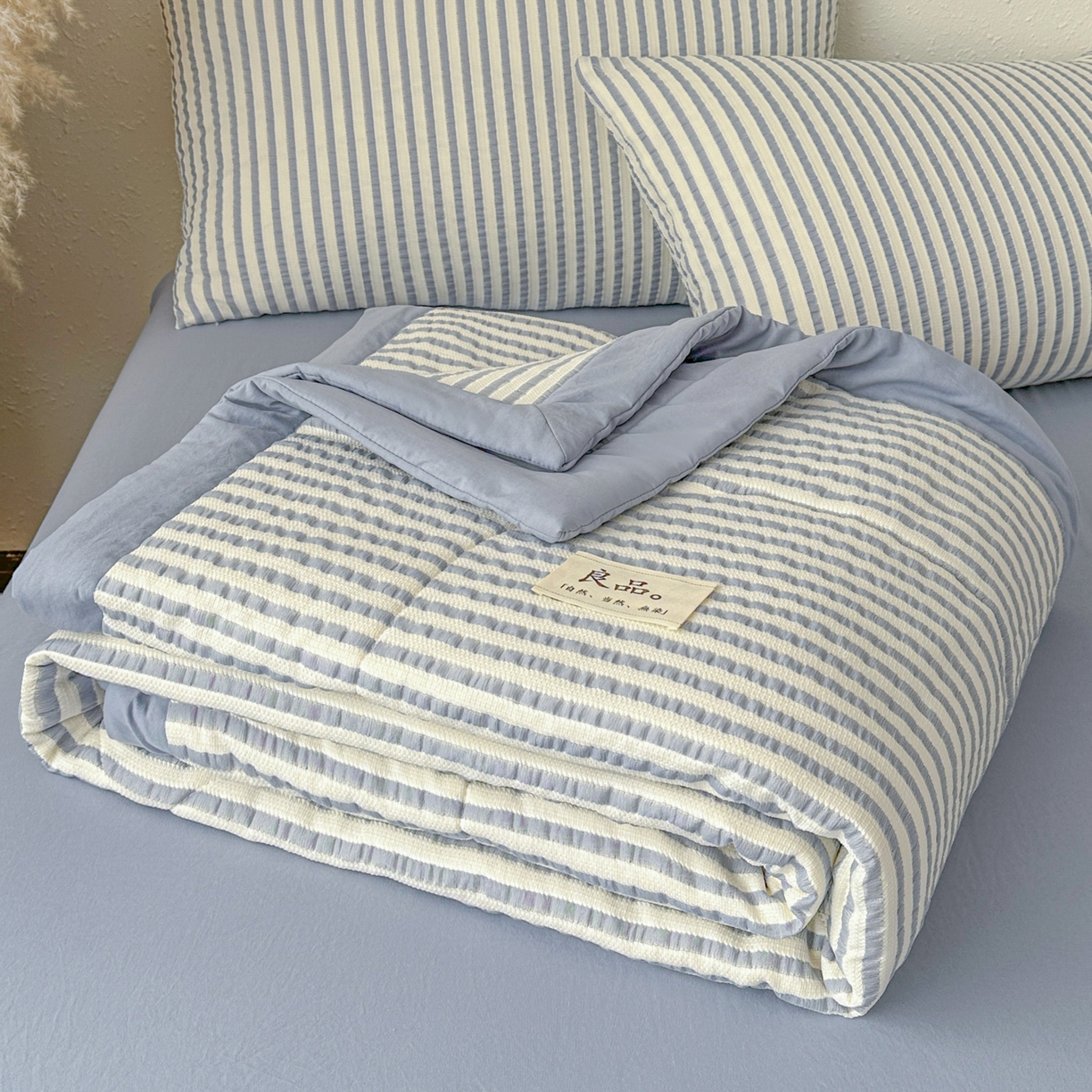 91家纺网 家纺一手货源 找家纺 尊妙被业 2026新款彩条色织棉花被被子被芯 良品色织 彩条兰