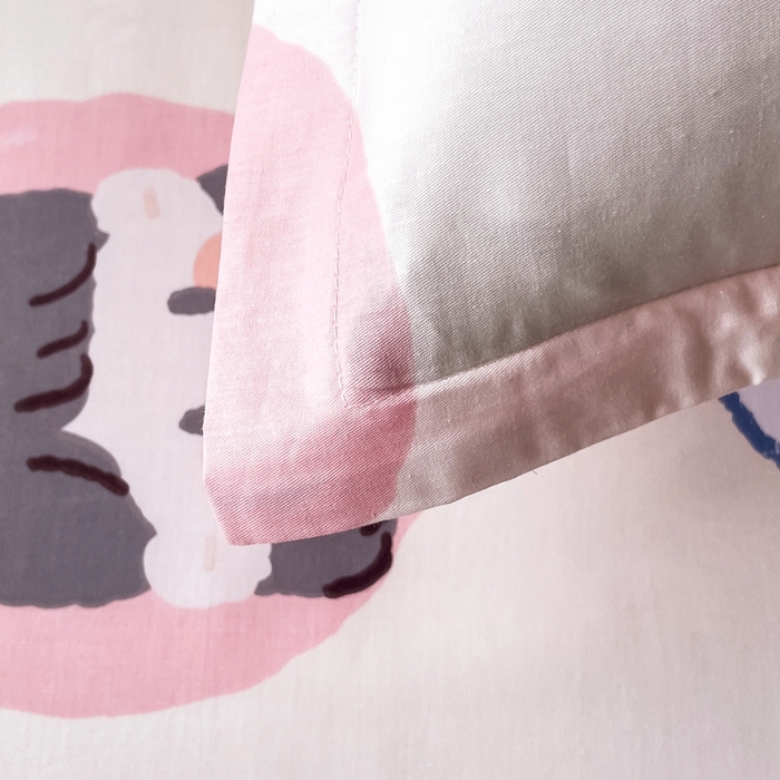 91家纺网 家纺一手货源 找家纺 翎盈家纺 2026新款卡通小清新全棉纯棉枕套成人学生儿童枕头套 白桃公主