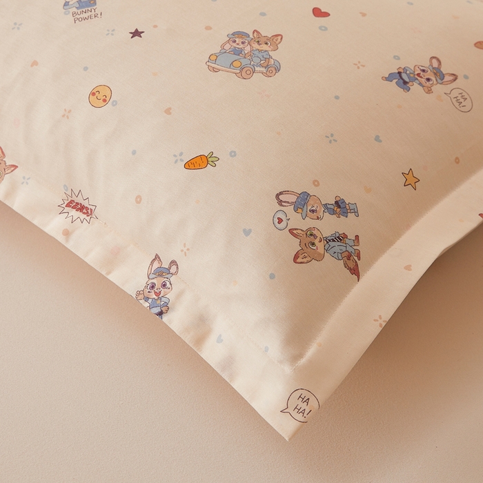 91家纺网 家纺一手货源 找家纺 翎盈家纺 2026新款卡通小清新全棉纯棉枕套成人学生儿童枕头套 疯狂世界