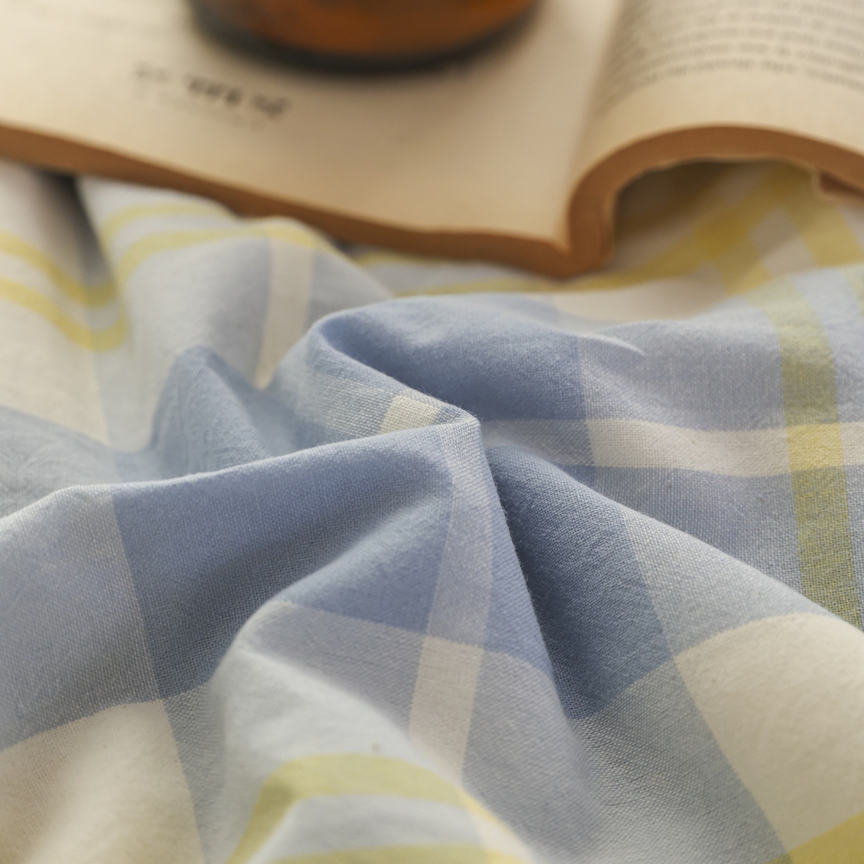 91家纺网 家纺一手货源 找家纺 尊妙被业 2026全棉色织水洗全棉棉花夏被 被子被芯 夏被四件套（格子款） 爱格兰