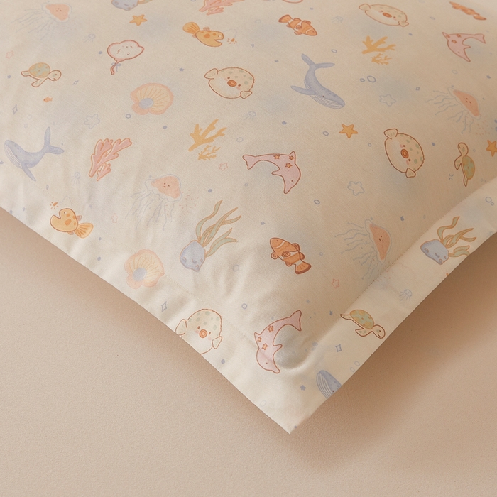 91家纺网 家纺一手货源 找家纺 翎盈家纺 2026新款卡通小清新全棉纯棉枕套成人学生儿童枕头套 海底总动员