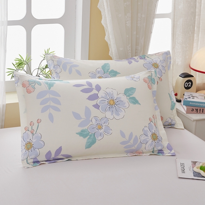 91家纺网 家纺一手货源 找家纺 翎盈家纺 2026新款卡通小清新全棉纯棉枕套成人学生儿童枕头套 花漾星辰