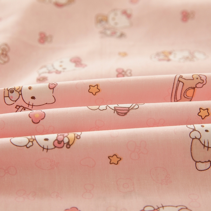 91家纺网 家纺一手货源 找家纺 翎盈家纺 2026新款卡通小清新全棉纯棉枕套成人学生儿童枕头套 凯蒂软糖-粉