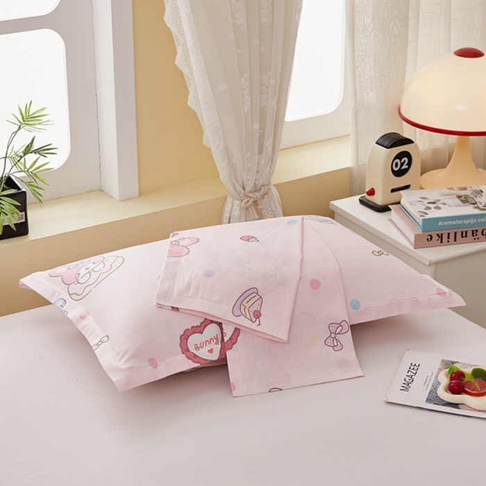 91家纺网 家纺一手货源 找家纺 翎盈家纺 2026新款卡通小清新全棉纯棉枕套成人学生儿童枕头套 可乐贝儿