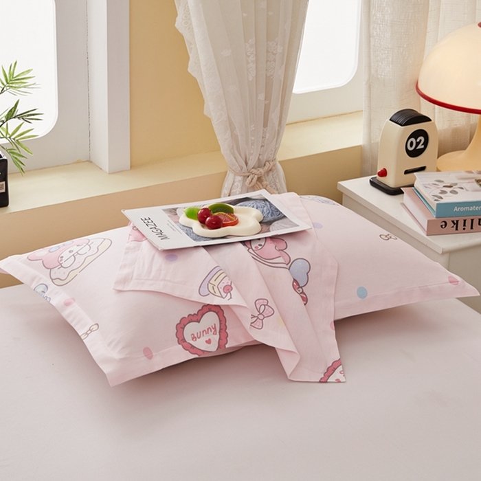 91家纺网 家纺一手货源 找家纺 翎盈家纺 2026新款卡通小清新全棉纯棉枕套成人学生儿童枕头套 可乐贝儿