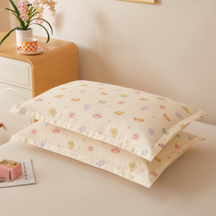 91家纺网 家纺一手货源 找家纺 翎盈家纺 2026新款卡通小清新全棉纯棉枕套成人学生儿童枕头套 玛卡世界-米