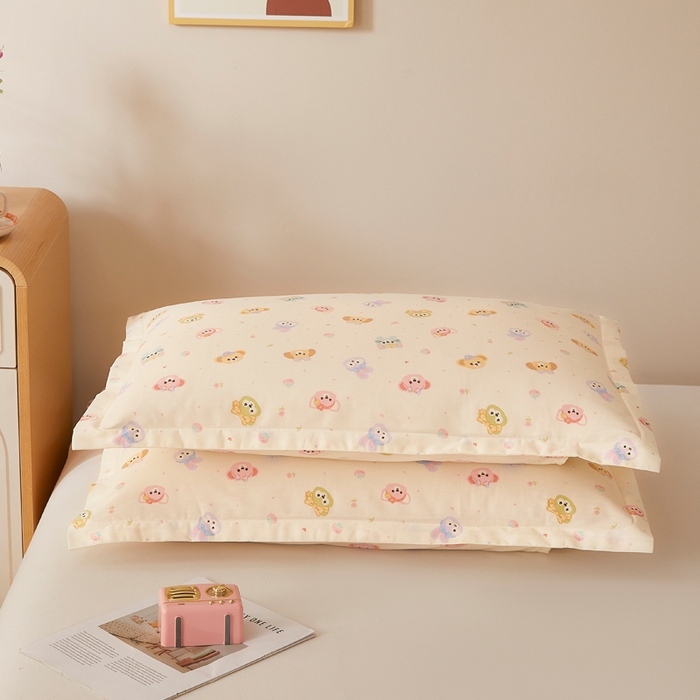 91家纺网 家纺一手货源 找家纺 翎盈家纺 2026新款卡通小清新全棉纯棉枕套成人学生儿童枕头套 玛卡世界-米