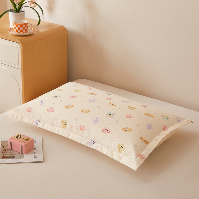 91家纺网 家纺一手货源 找家纺 翎盈家纺 2026新款卡通小清新全棉纯棉枕套成人学生儿童枕头套 玛卡世界-米