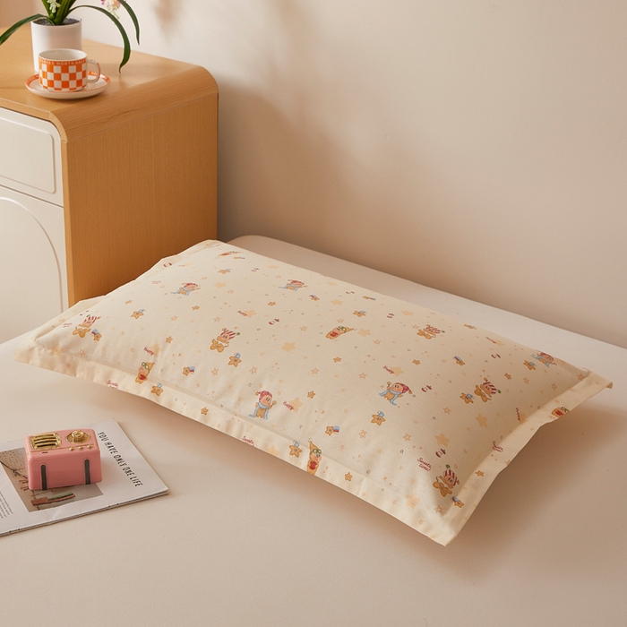 91家纺网 家纺一手货源 找家纺 翎盈家纺 2026新款卡通小清新全棉纯棉枕套成人学生儿童枕头套 梦幻星星