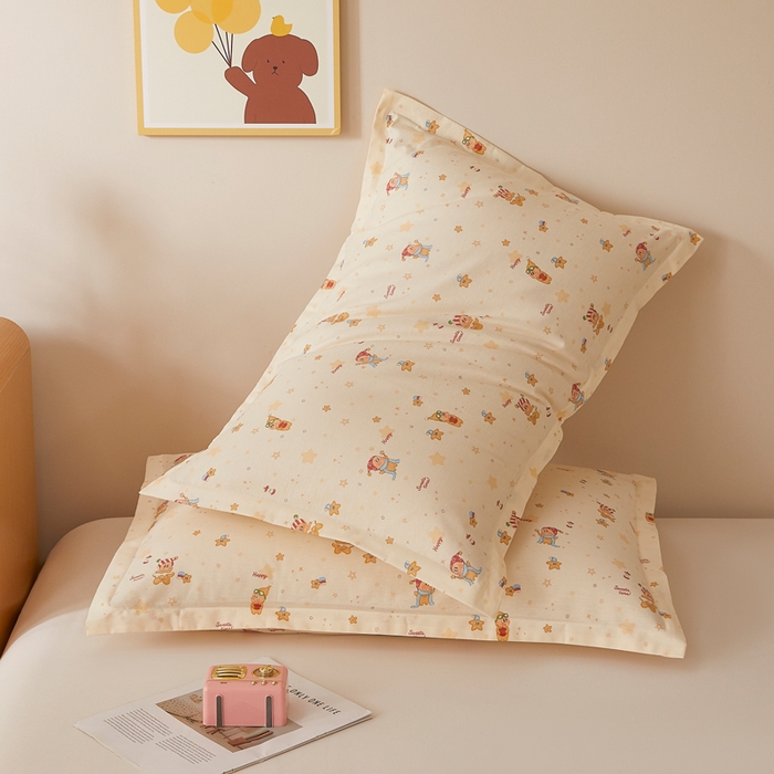 91家纺网 家纺一手货源 找家纺 翎盈家纺 2026新款卡通小清新全棉纯棉枕套成人学生儿童枕头套 梦幻星星